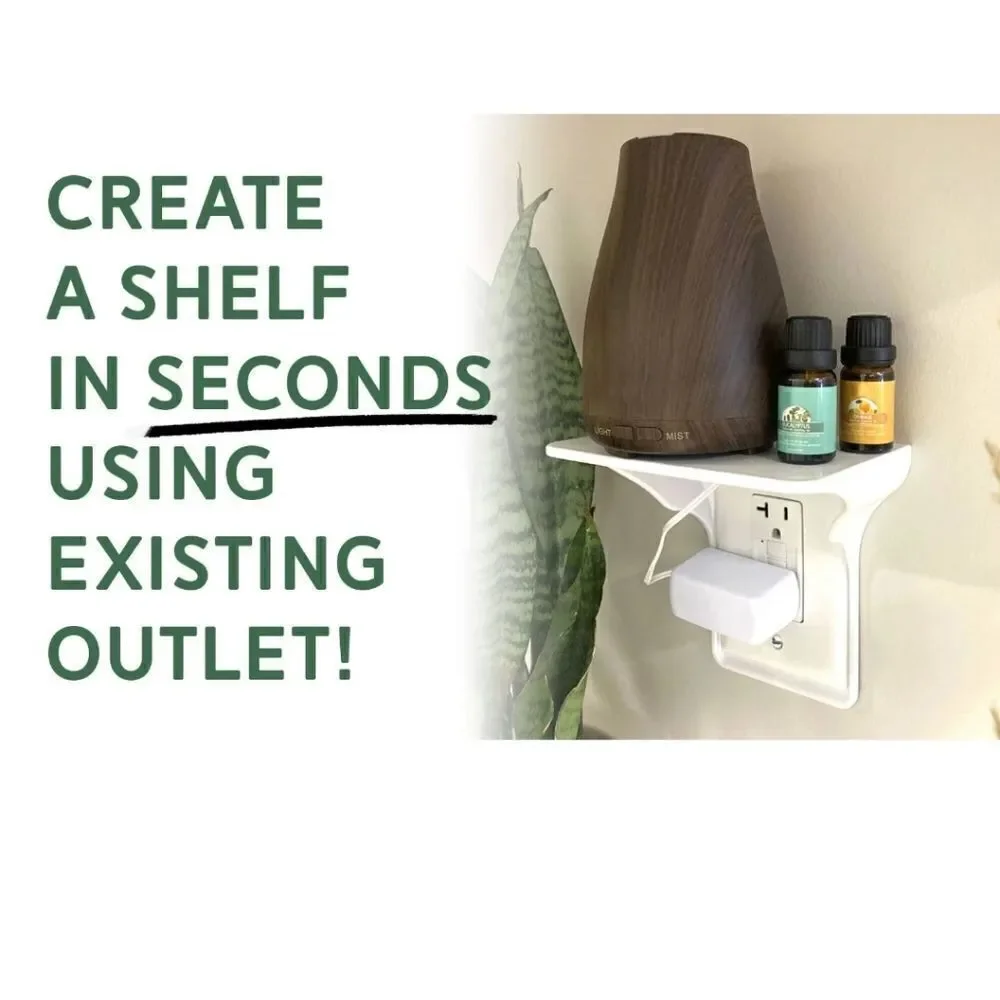 2pk power perch outlet storage shelf